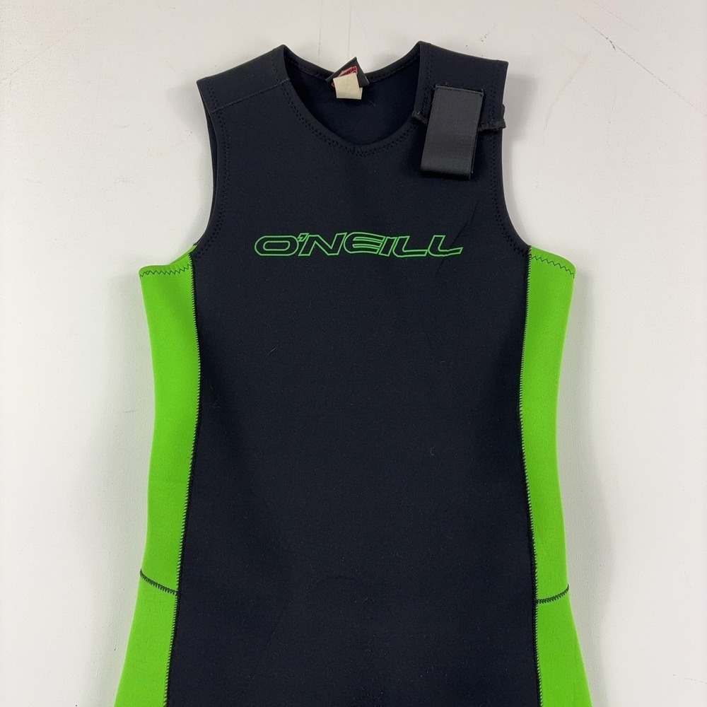 O'Neill Sleeveless Wetsuit Long John Large Black Green Neoprene Surf Swim Suit